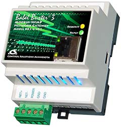 BB3-6101 Modbus to SNMP gateway used to connect Modbus devices to SNMP or vice versa